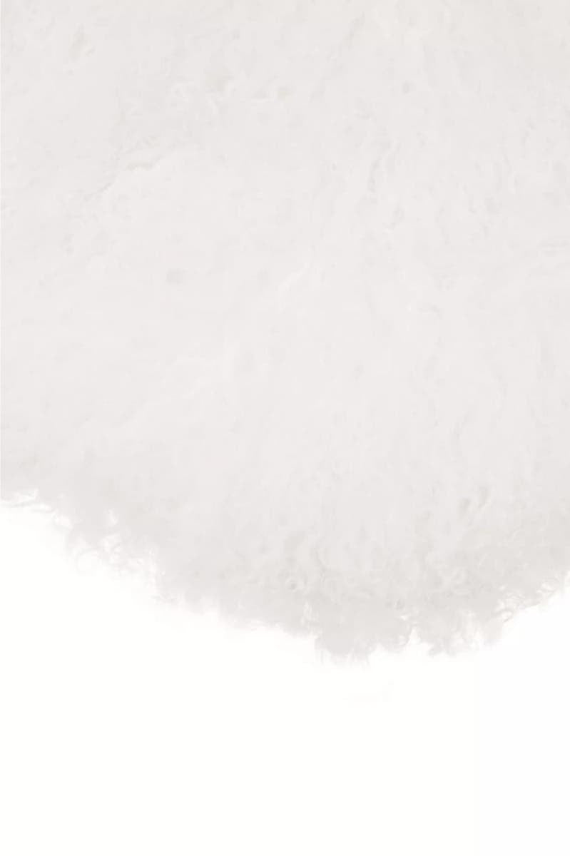 Bosie Real Mongolian Fur White Round Cushion