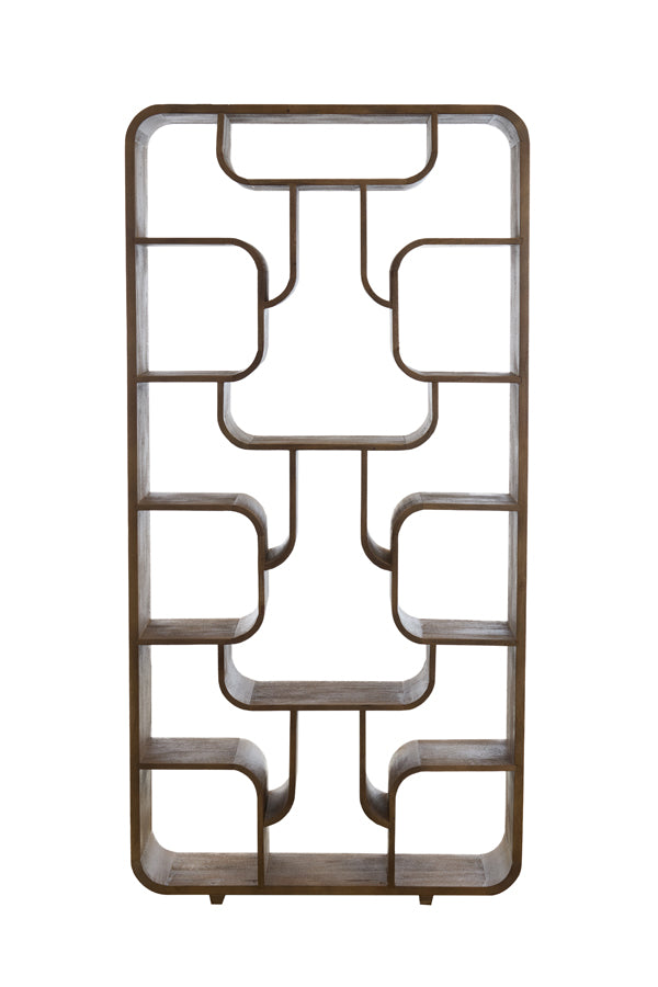 Cabinet open 100x30x200 cm LABARE grey-dark brown