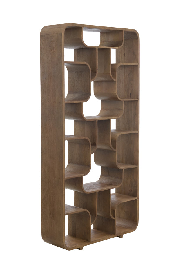 Cabinet open 100x30x200 cm LABARE grey-dark brown