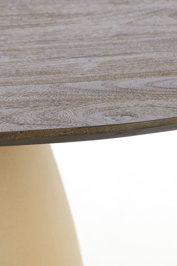 Dining table 120x76 cm PALMIRA wood oil brown+matt beige
