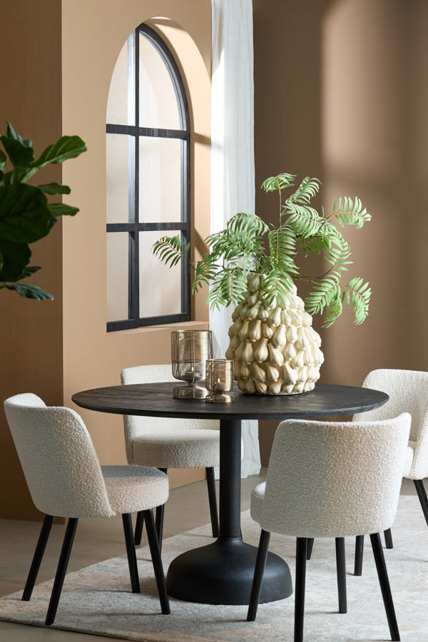 Dining table 120x76 cm TUNJA wood matt black+black