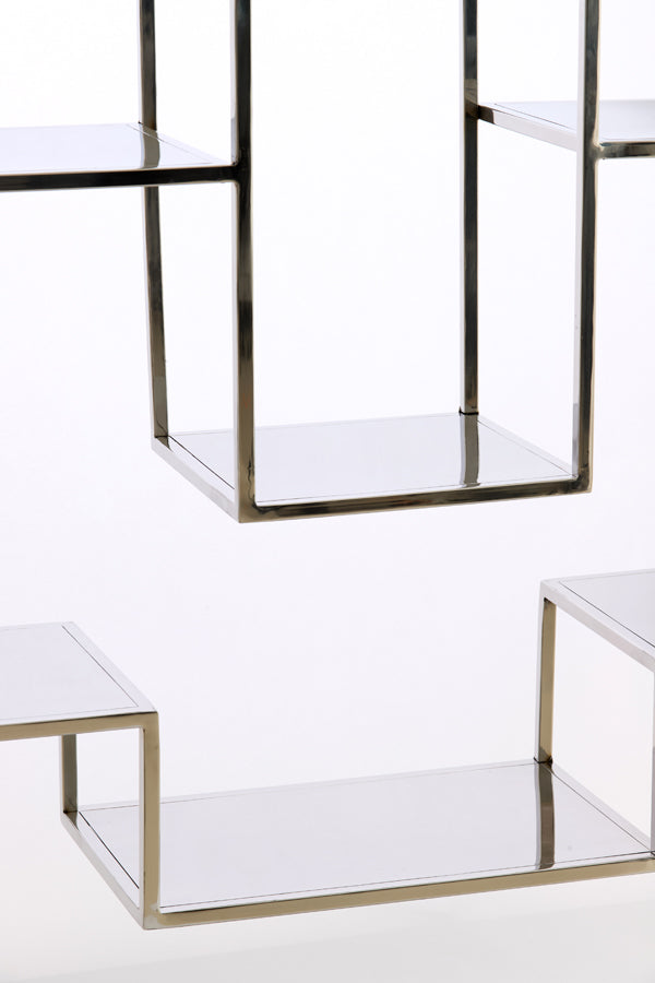 Cabinet open 100x30x205 cm REZINA nickel