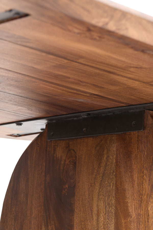 Dining table 220x100x75 cm INDORE acacia wood brown