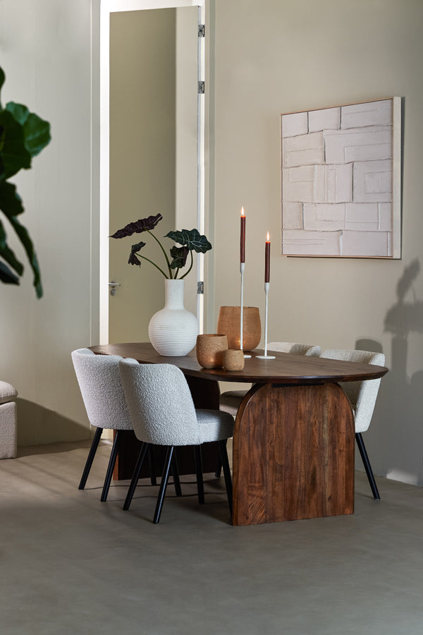 Dining table 220x100x75 cm INDORE acacia wood brown