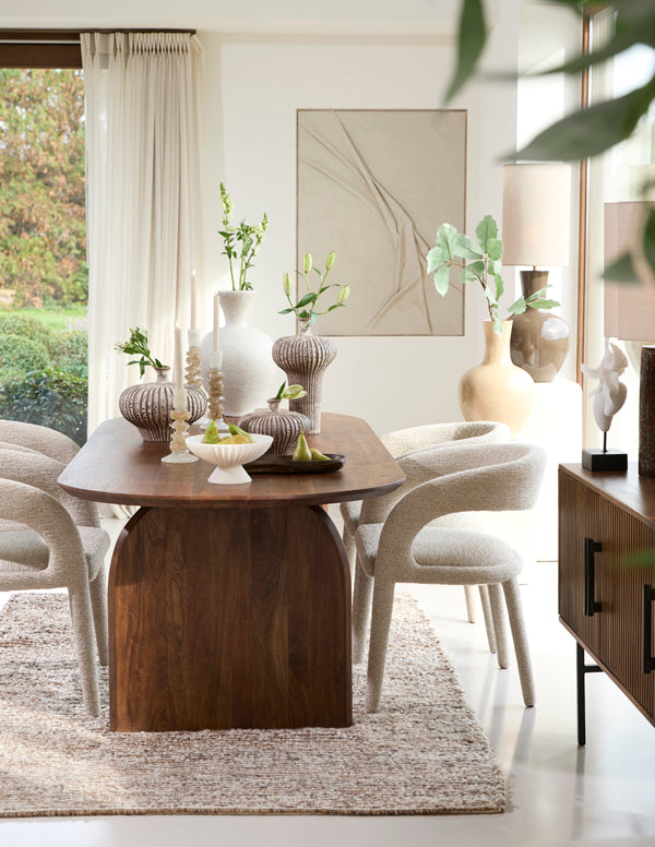 Dining table 220x100x75 cm INDORE acacia wood brown