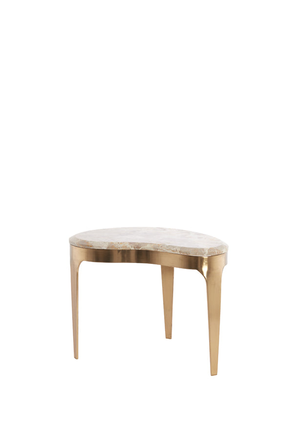 Coffee table 51x33x36 cm GIULIO marble taupe+antique bronze