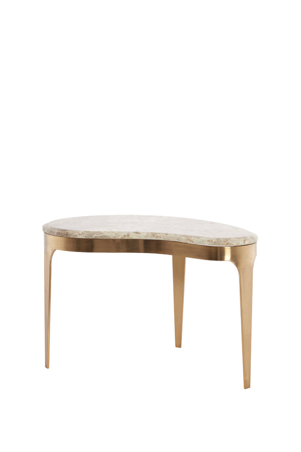 Coffee table 65x39x41 cm GIULIO marble taupe+antique bronze