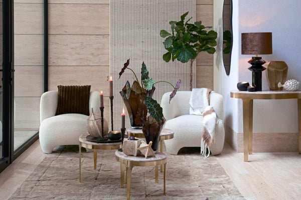 Coffee table 65x39x41 cm GIULIO marble taupe+antique bronze