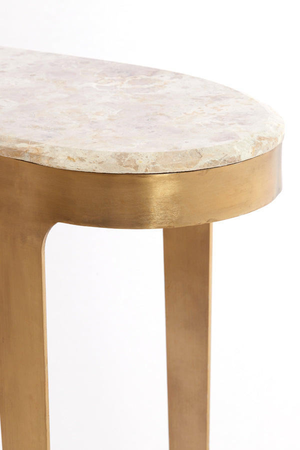 Console 110x40x80 cm GIULIO marble taupe+antique bronze