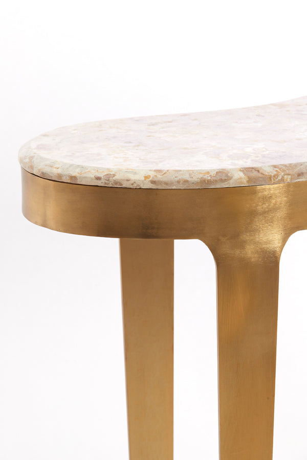 Console 110x40x80 cm GIULIO marble taupe+antique bronze