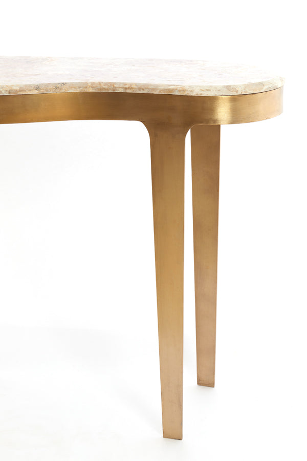 Console 110x40x80 cm GIULIO marble taupe+antique bronze