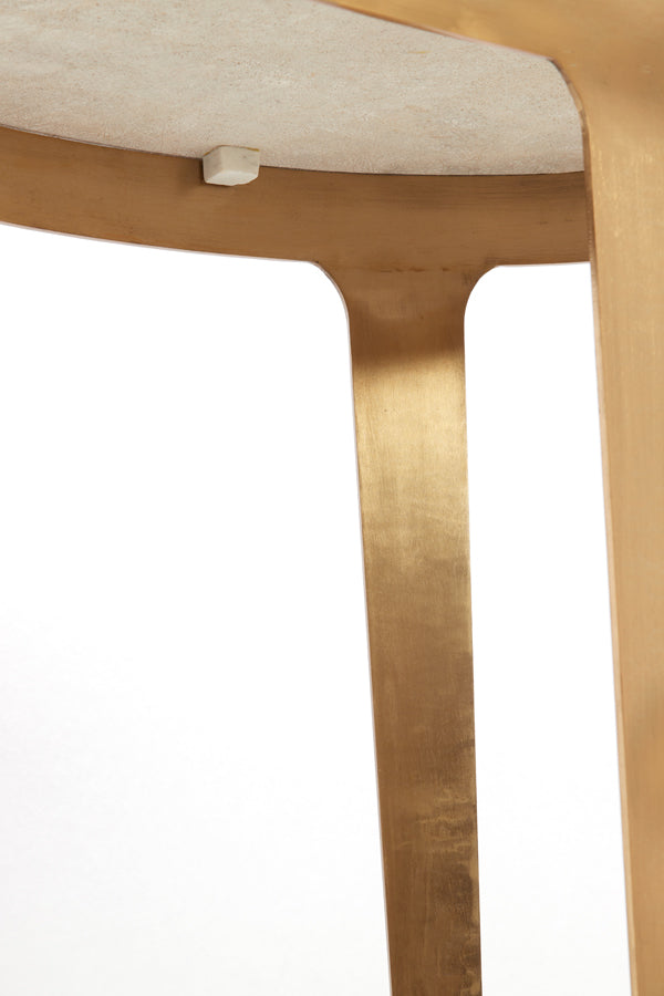 Console 110x40x80 cm GIULIO marble taupe+antique bronze