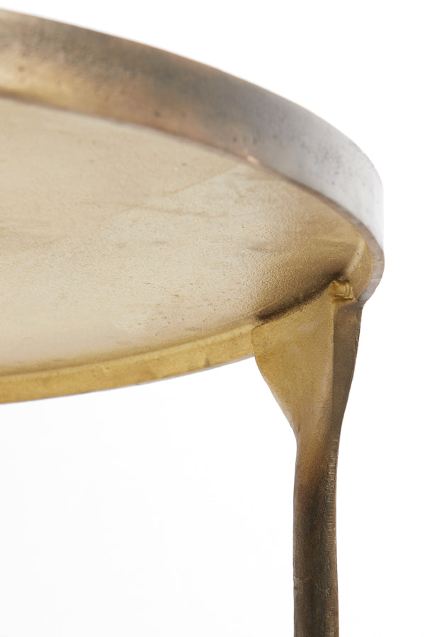 Coffee table S/2 max 85x85x42 cm ELI shiny cream+ant bronze