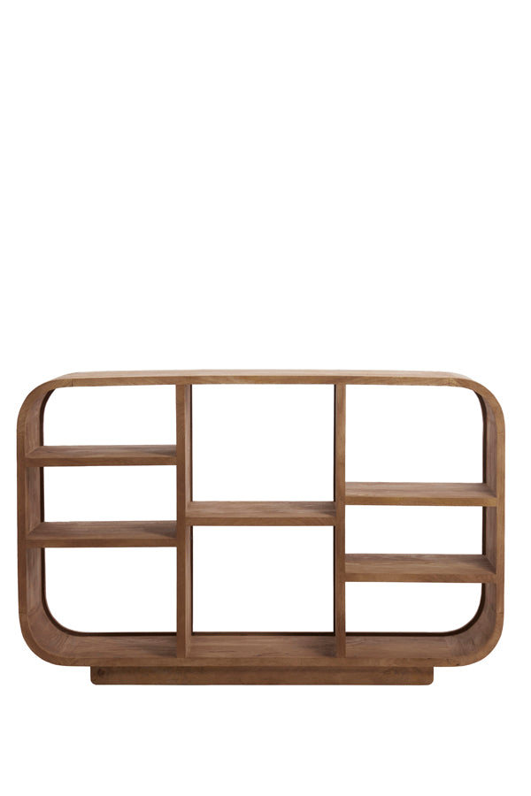 Cabinet open 140x35x90 cm DANE wood matt grey-brown