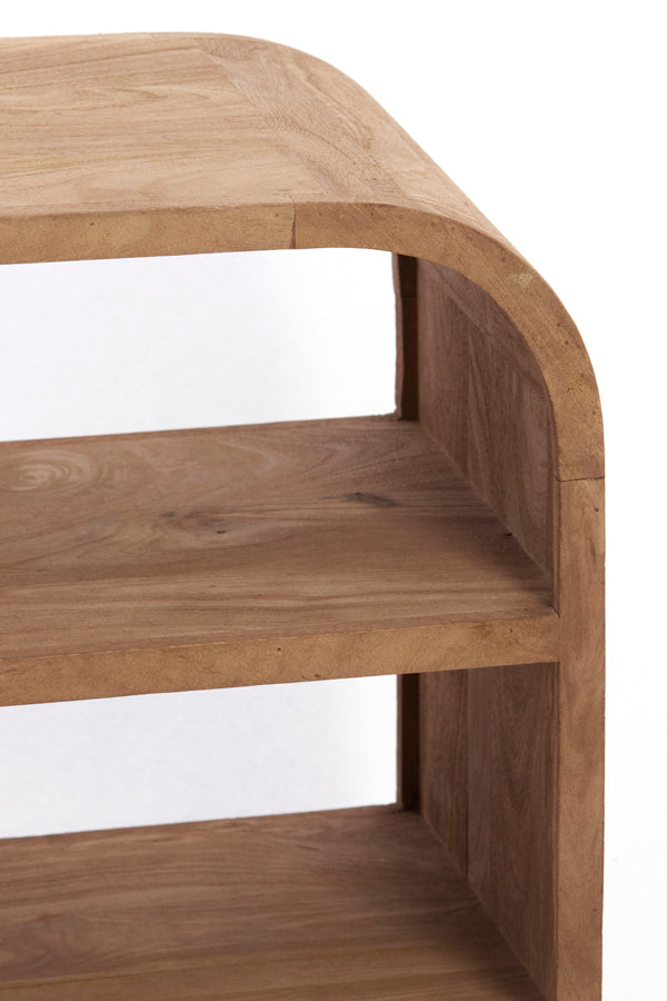 Cabinet open 140x35x90 cm DANE wood matt grey-brown