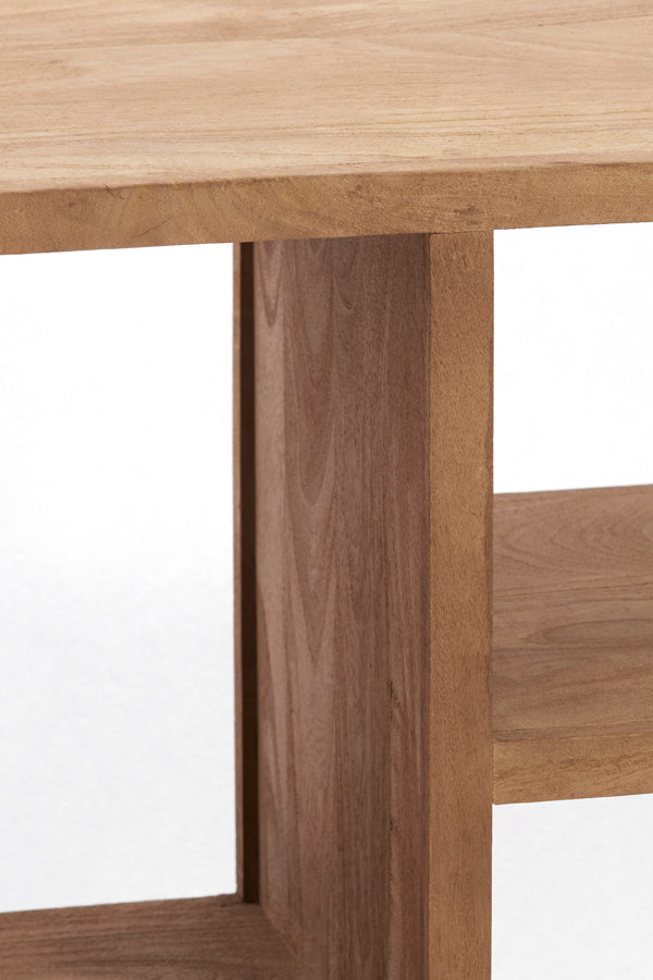 Cabinet open 140x35x90 cm DANE wood matt grey-brown