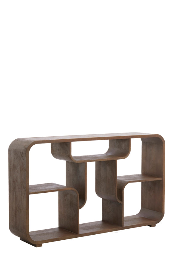 Cabinet open 140x30x82 cm LABARE wood grey-dark brown