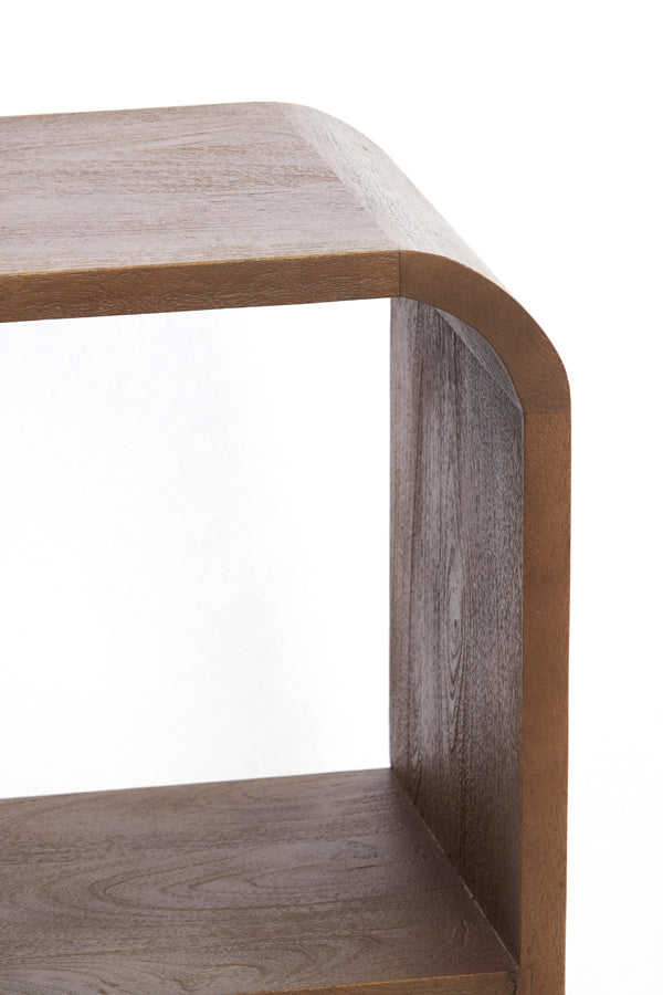 Cabinet open 140x30x82 cm LABARE wood grey-dark brown