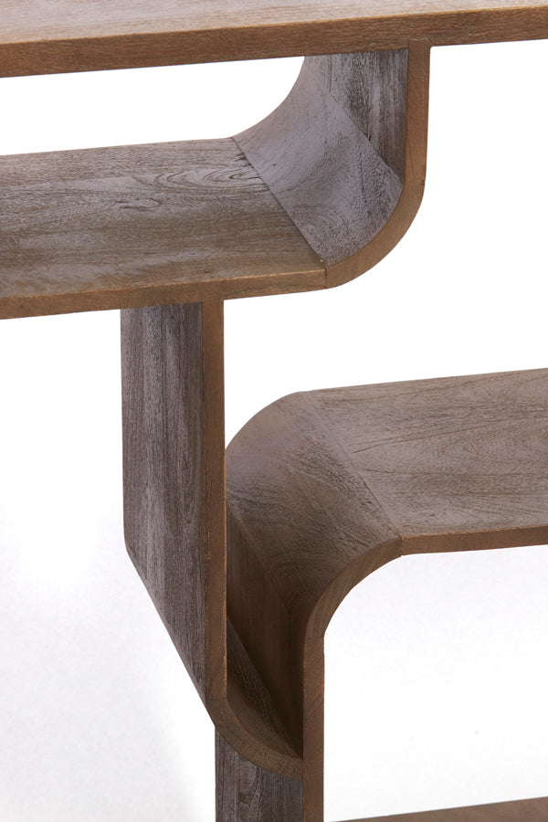 Cabinet open 140x30x82 cm LABARE wood grey-dark brown