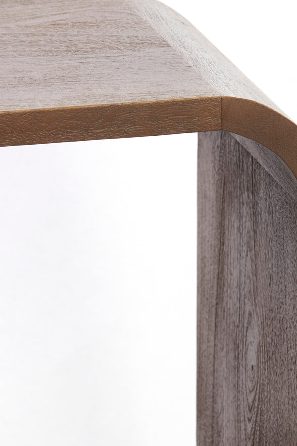 Cabinet open 140x30x82 cm LABARE wood grey-dark brown