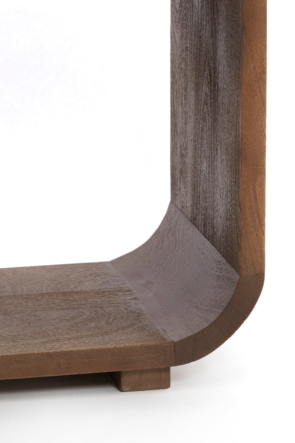 Cabinet open 140x30x82 cm LABARE wood grey-dark brown