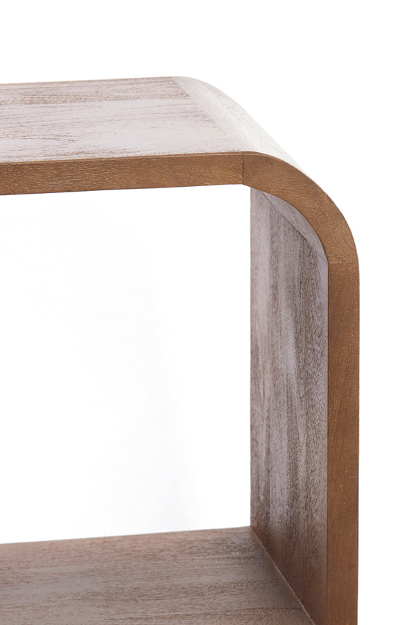 Cabinet open 140x30x82 cm LABARE wood light brown