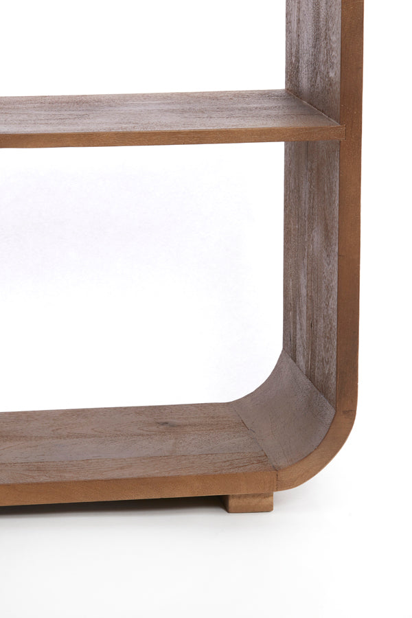 Cabinet open 140x30x82 cm LABARE wood light brown