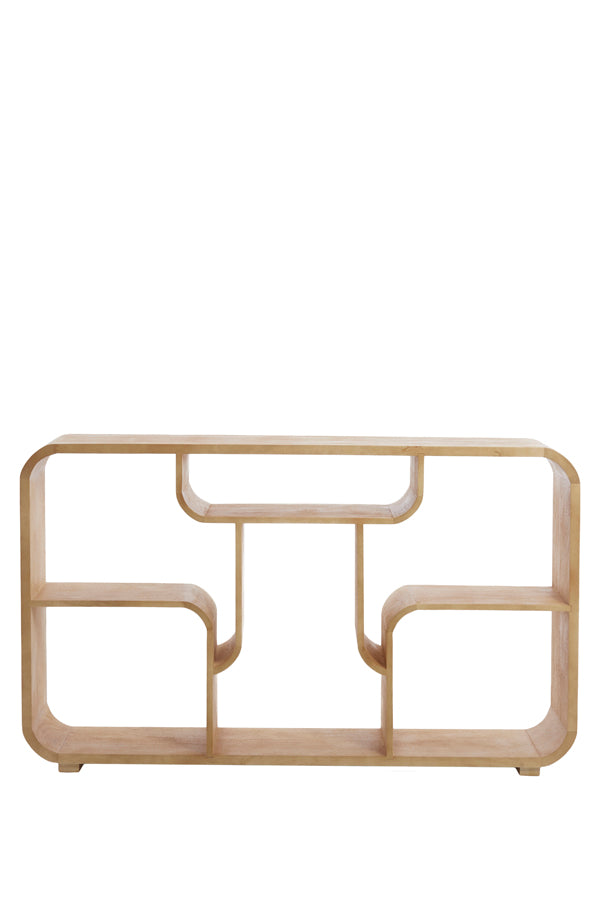 Cabinet open 140x30x82 cm LABARE wood matt natural