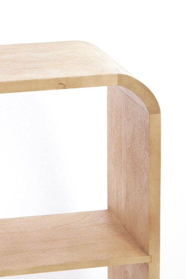 Cabinet open 140x30x82 cm LABARE wood matt natural