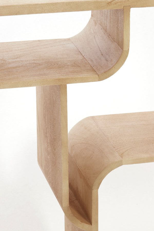 Cabinet open 140x30x82 cm LABARE wood matt natural