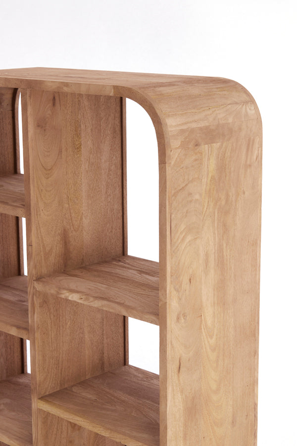 Cabinet open 100x35x200 cm DANE wood matt grey-brown