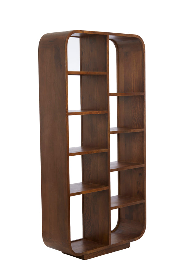 Cabinet open 100x35x200 cm DANE wood oil brown