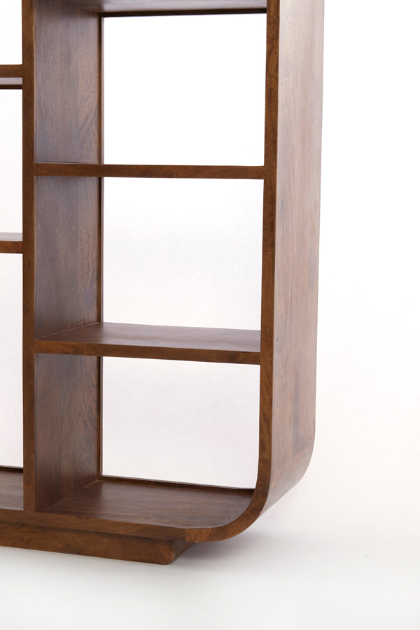 Cabinet open 100x35x200 cm DANE wood oil brown