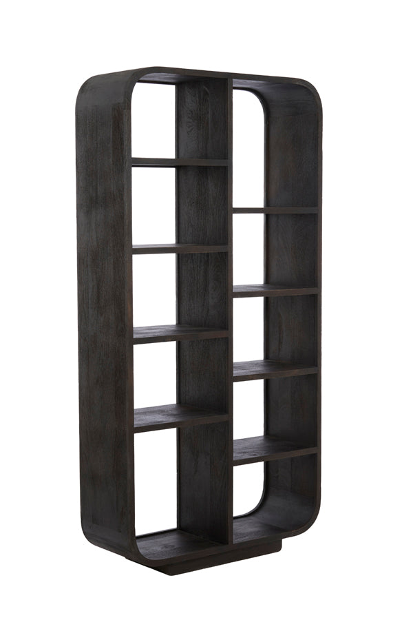 Cabinet open 100x35x200 cm DANE wood matt dark russet