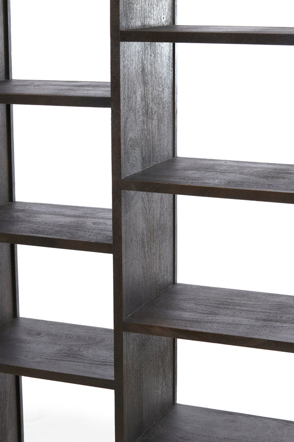 Cabinet open 100x35x200 cm DANE wood matt dark russet