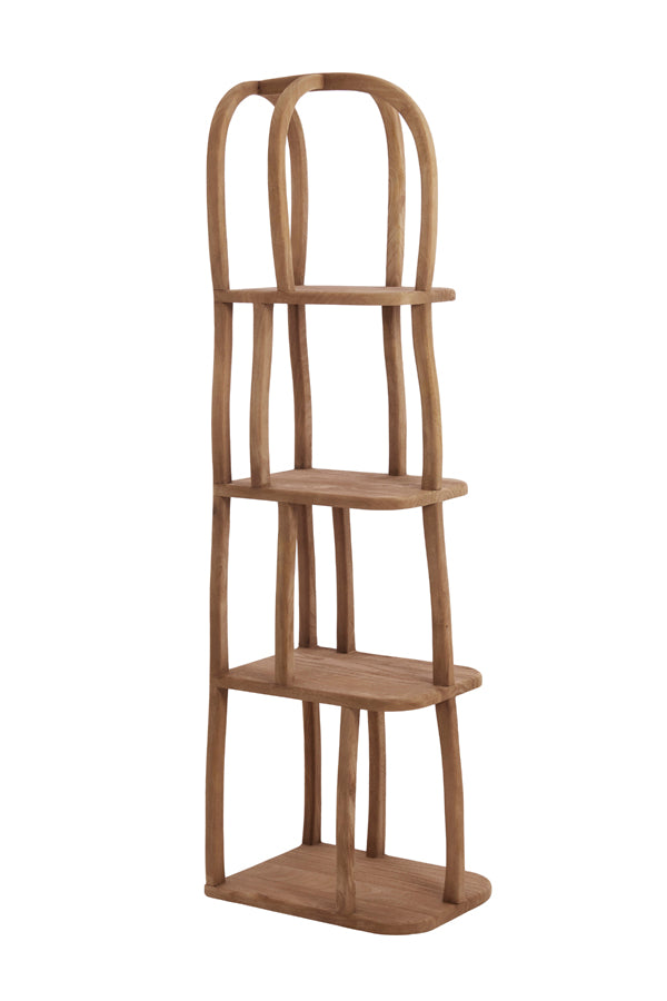 Cabinet open 53x40x175 cm LOWE wood matt grey-brown