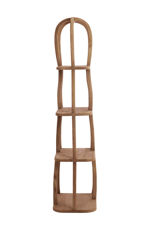 Cabinet open 53x40x175 cm LOWE wood matt grey-brown