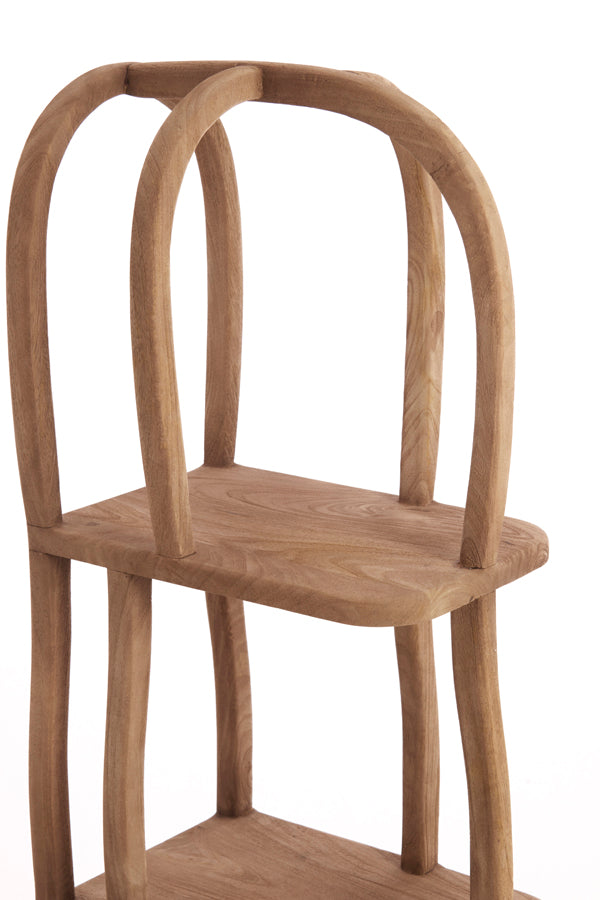 Cabinet open 53x40x175 cm LOWE wood matt grey-brown