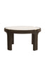 Coffee table 75x40 cm ALI wood gry-drk brwn+travertine sand