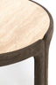 Coffee table 75x40 cm ALI wood gry-drk brwn+travertine sand