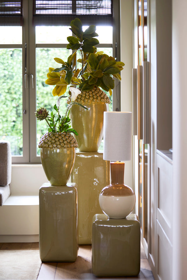 Pillar 35x35x40 cm FABI shiny olive green
