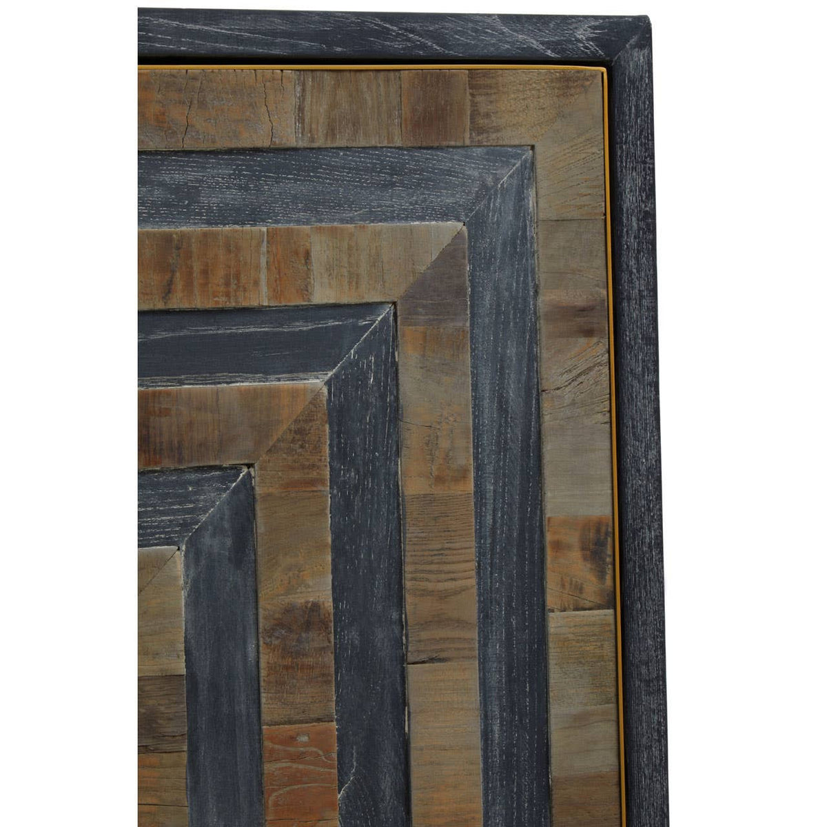 Roselle Recycled Elm Wood Cabinet With Brass Finish Base