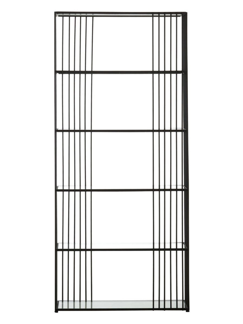 Trento Five Tier Black Bookshelf
