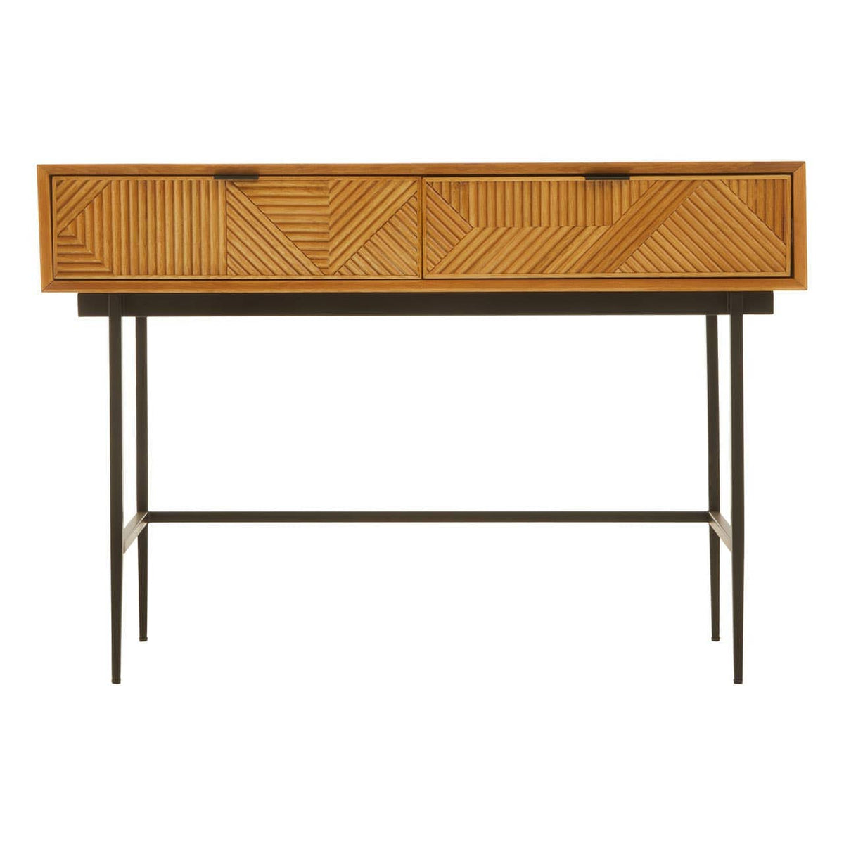 Hamilton Interiors Living Jakara Natural Finish Console Table with 2 Drawers House of Isabella UK