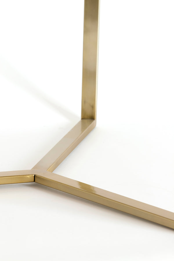 Coffee table S/2 65x39+75x44 cm SERELLE light gld+gls brwn