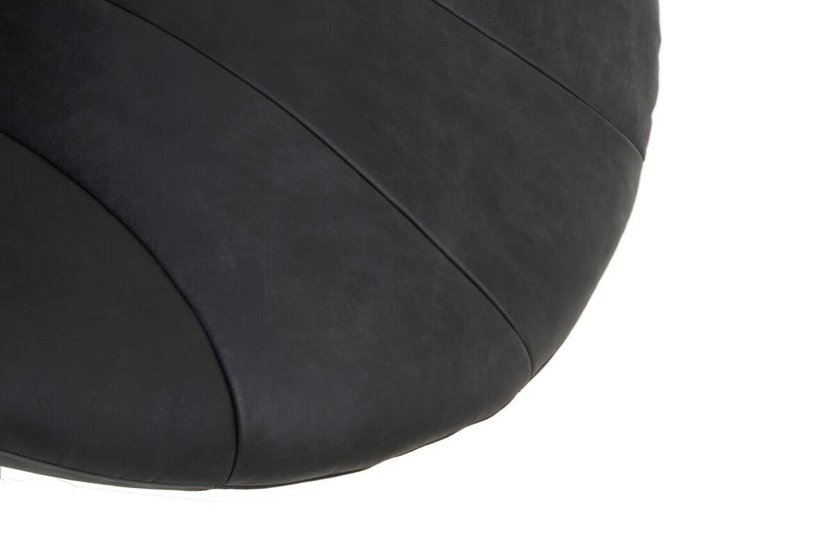 Hoxton Antique Black Leather Lounge Cocoon Chair