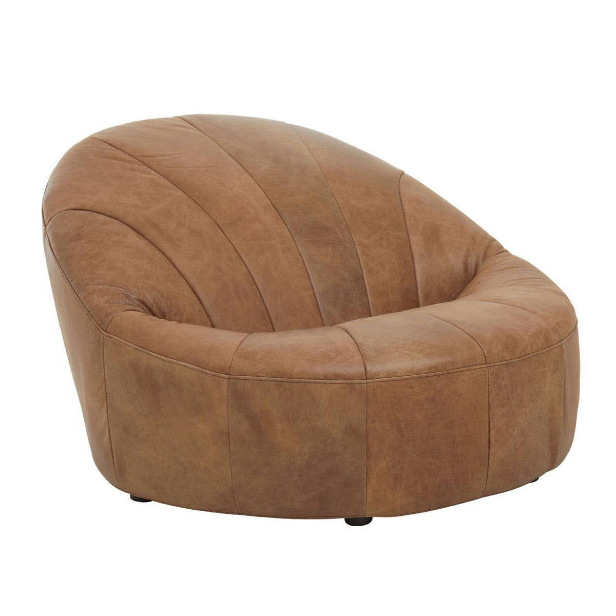Hoxton Light Brown Leather Lounge Cocoon Chair