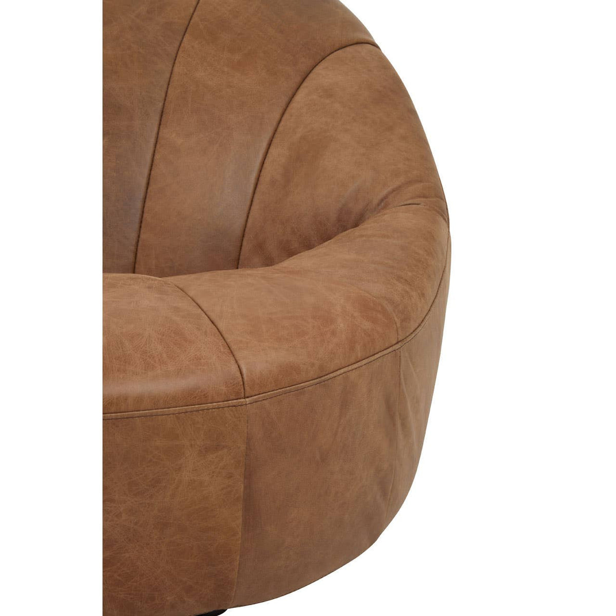 Hoxton Light Brown Leather Lounge Cocoon Chair