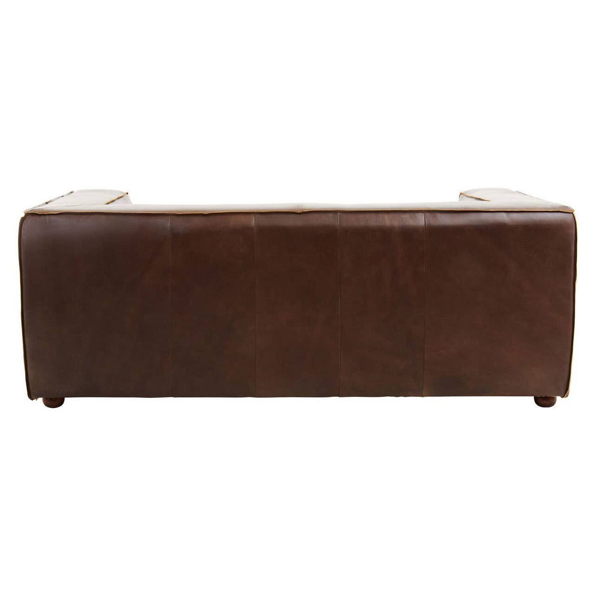 King Two Seater Antique Brown Leather Sofa
