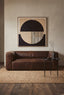 King Two Seater Antique Brown Leather Sofa